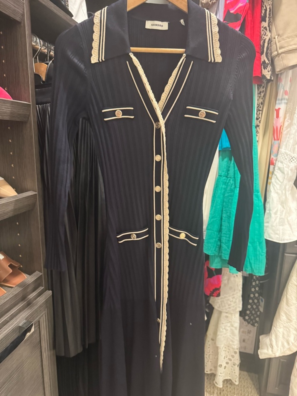 SANDRO Alexandrine Long Sleeve Sweater Dress - Picture 10 of 15